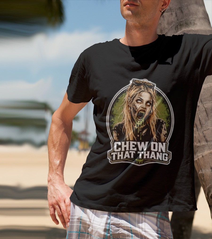Chew On That Thang Zombie Girl Undead Horror T-Shirt