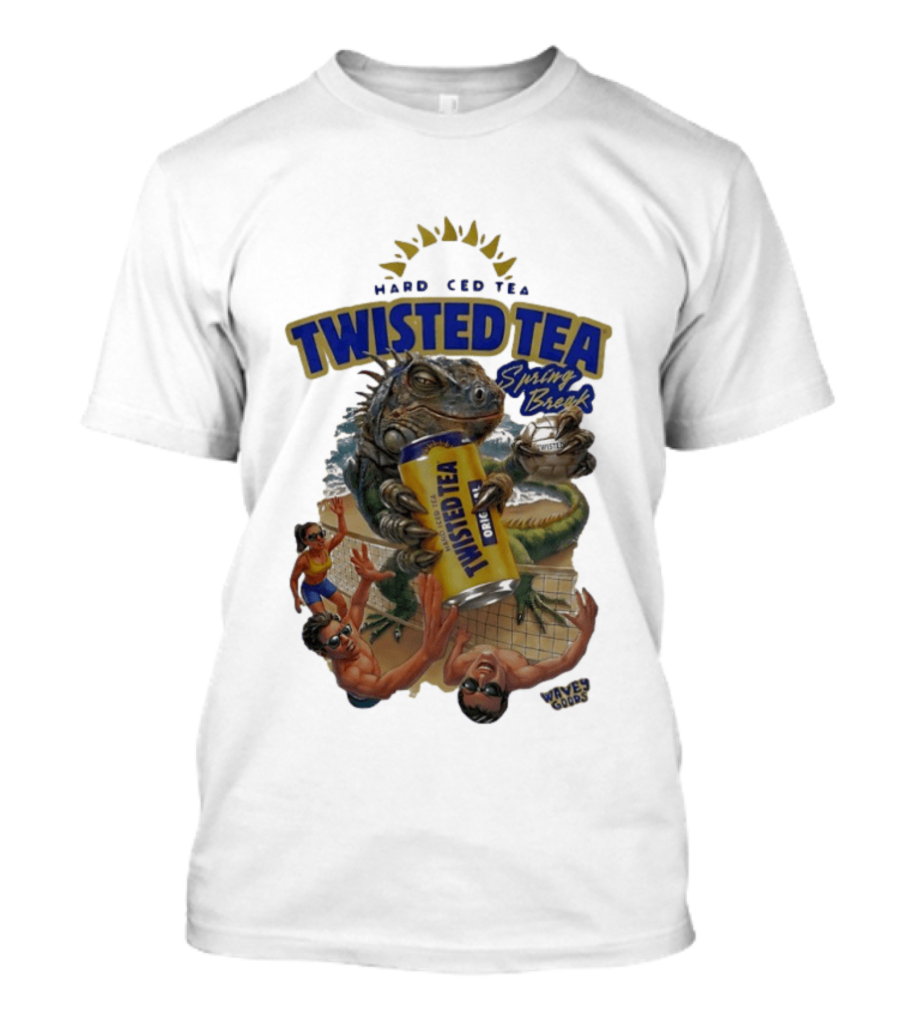Twisted Tea Hard Iced Tea Spring Break Iguana Volleyball Wave Gods T-Shirt