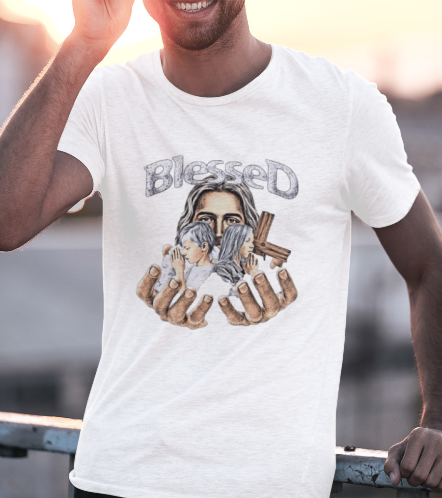 Blessed Jesus With Children And Cross In Hands T-Shirt