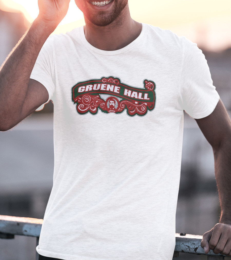 Gruene Hall New Braunfels Texas Iconic Red Green Swirls T-Shirt