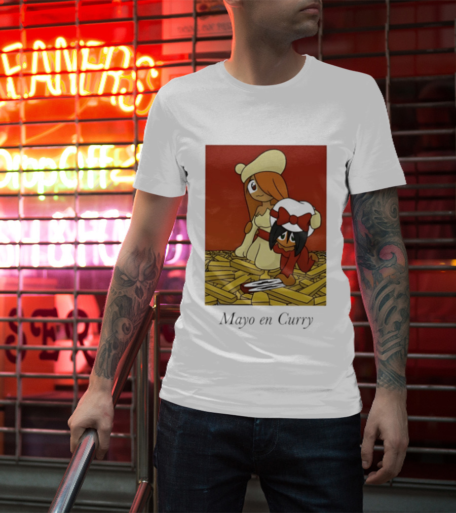 Mayo En Curry Anime Characters On Fries T-Shirt