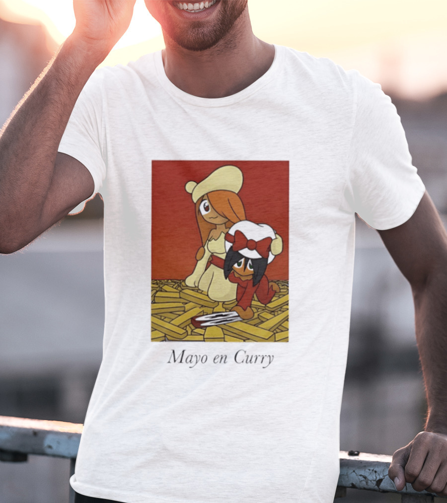 Mayo En Curry Anime Characters On Fries T-Shirt