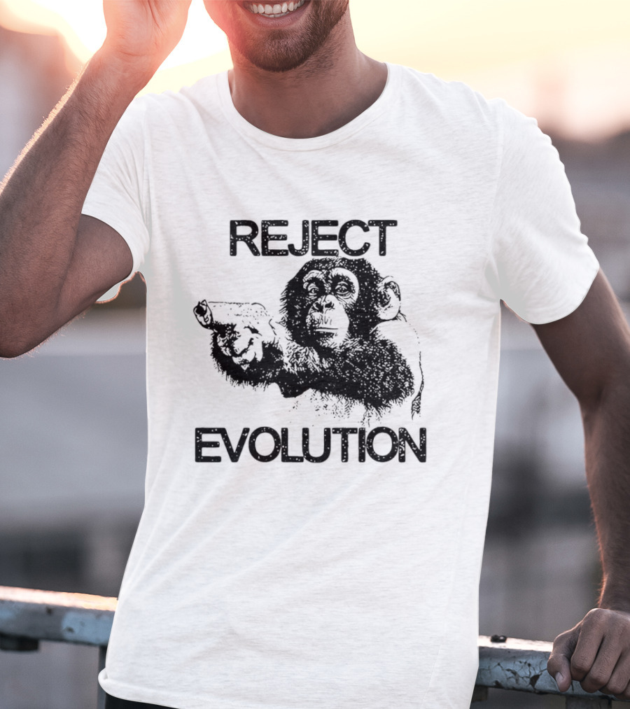 Reject Evolution Monkey Gun T-Shirt