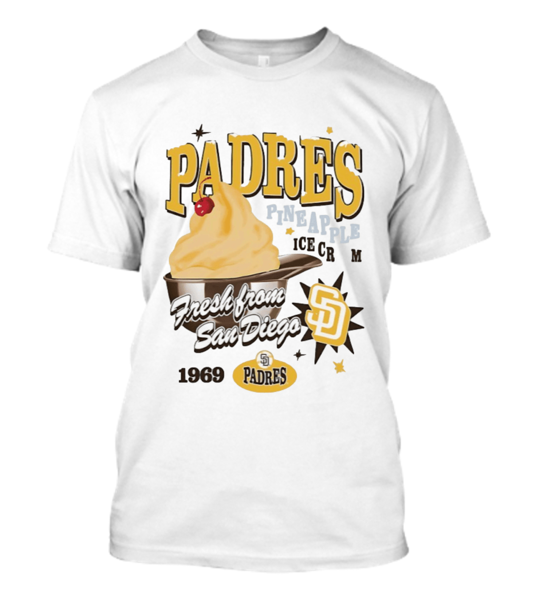 San Diego Padres Pineapple Ice Cream Fresh Since 1969 T-Shirt