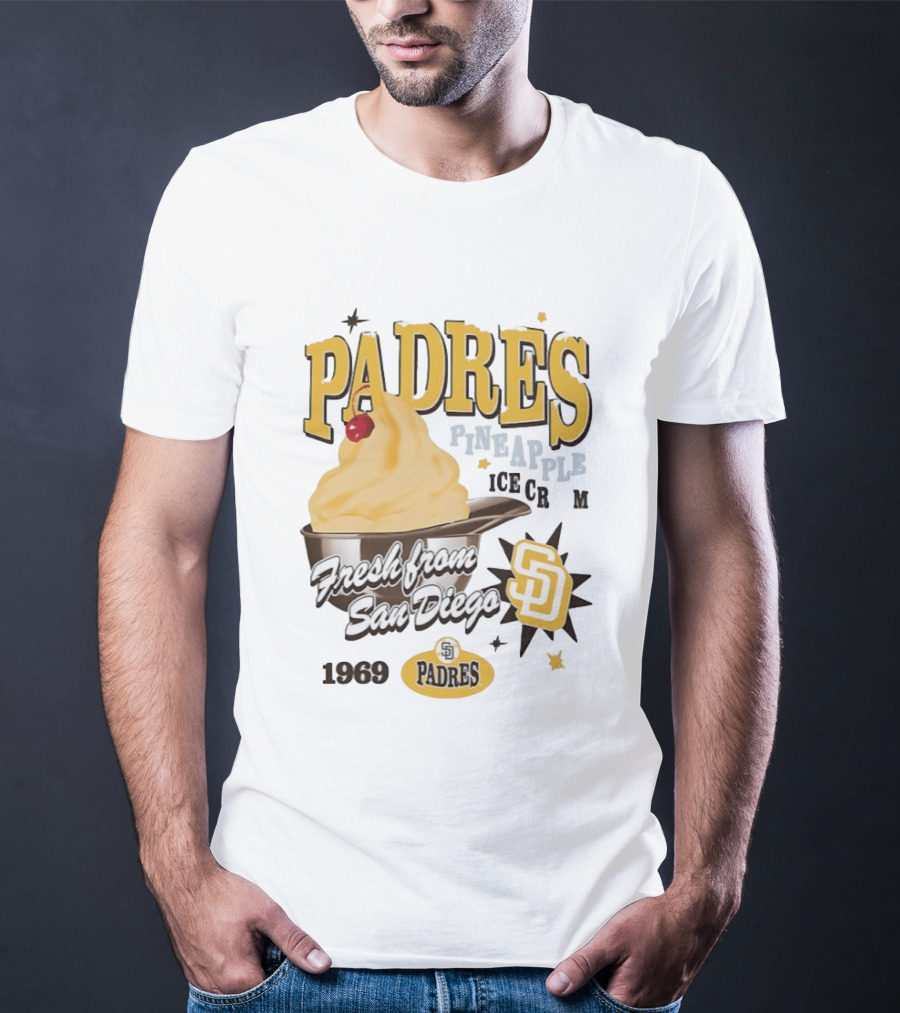 San Diego Padres Pineapple Ice Cream Fresh Since 1969 T-Shirt