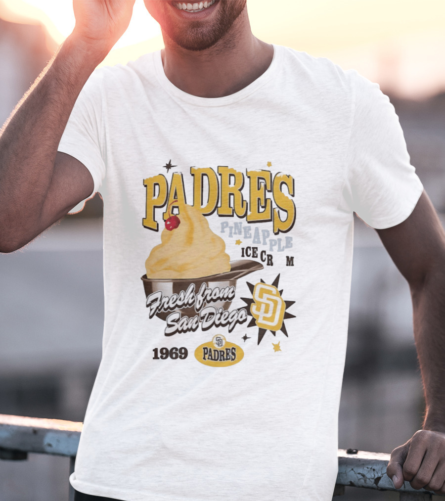 San Diego Padres Pineapple Ice Cream Fresh Since 1969 T-Shirt