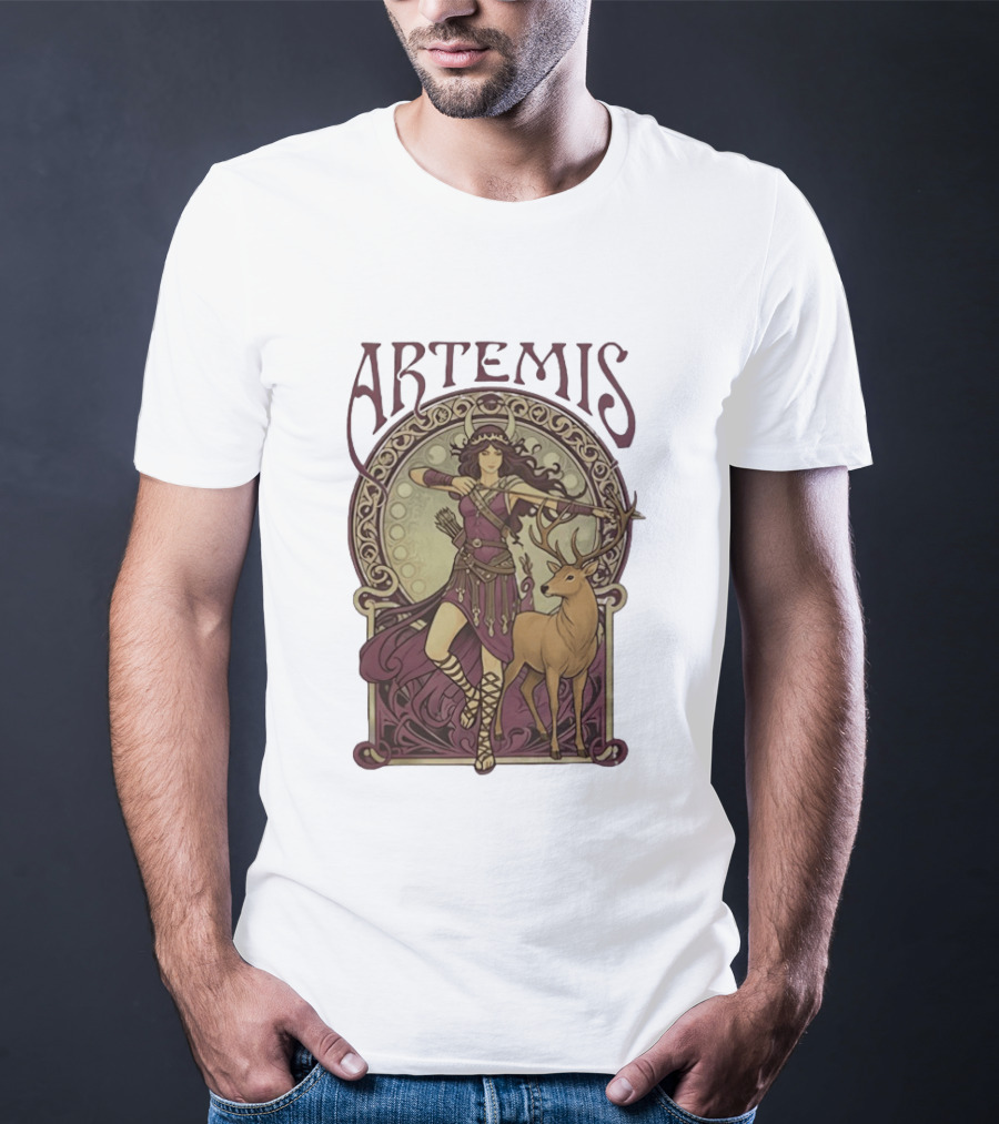 Artemis Greek Goddess Archer With Deer Mythology T-Shirt