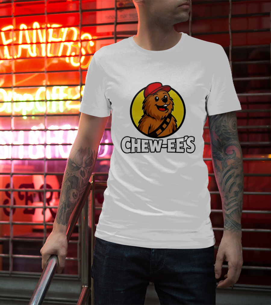Chew Ee's Chewbacca Fast Food Character With Red Cap T-Shirt