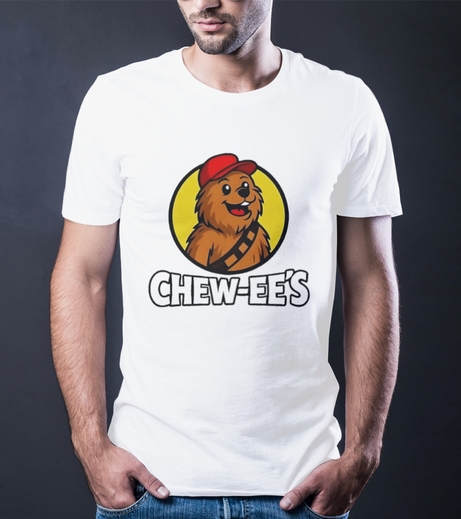 Chew Ee's Chewbacca Fast Food Character With Red Cap T-Shirt