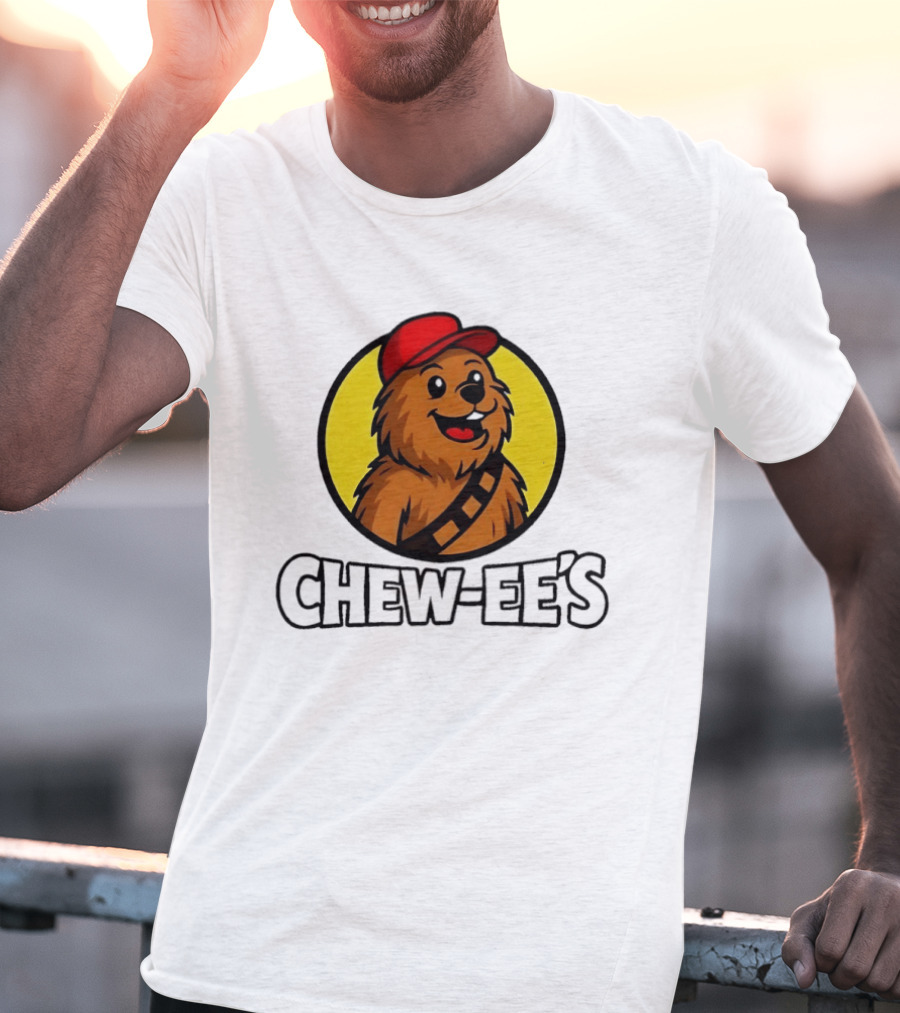 Chew Ee's Chewbacca Fast Food Character With Red Cap T-Shirt