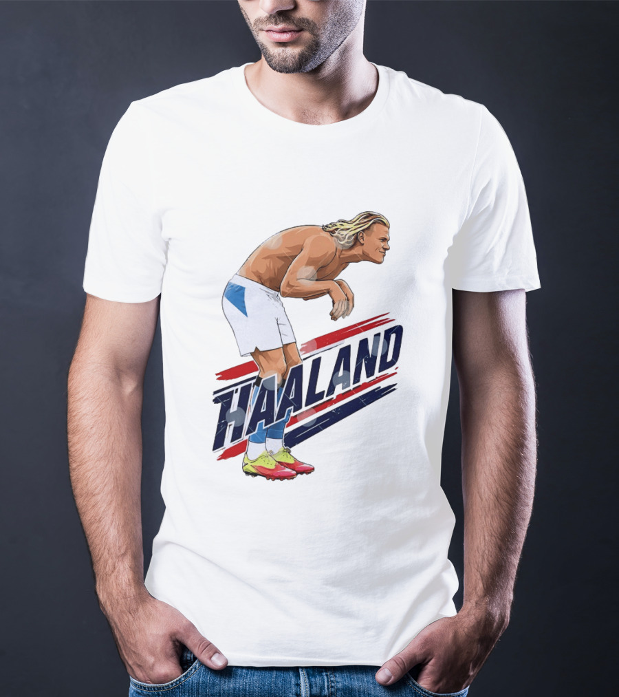 Erling Haaland Celebration Pose With Norway T-Shirt