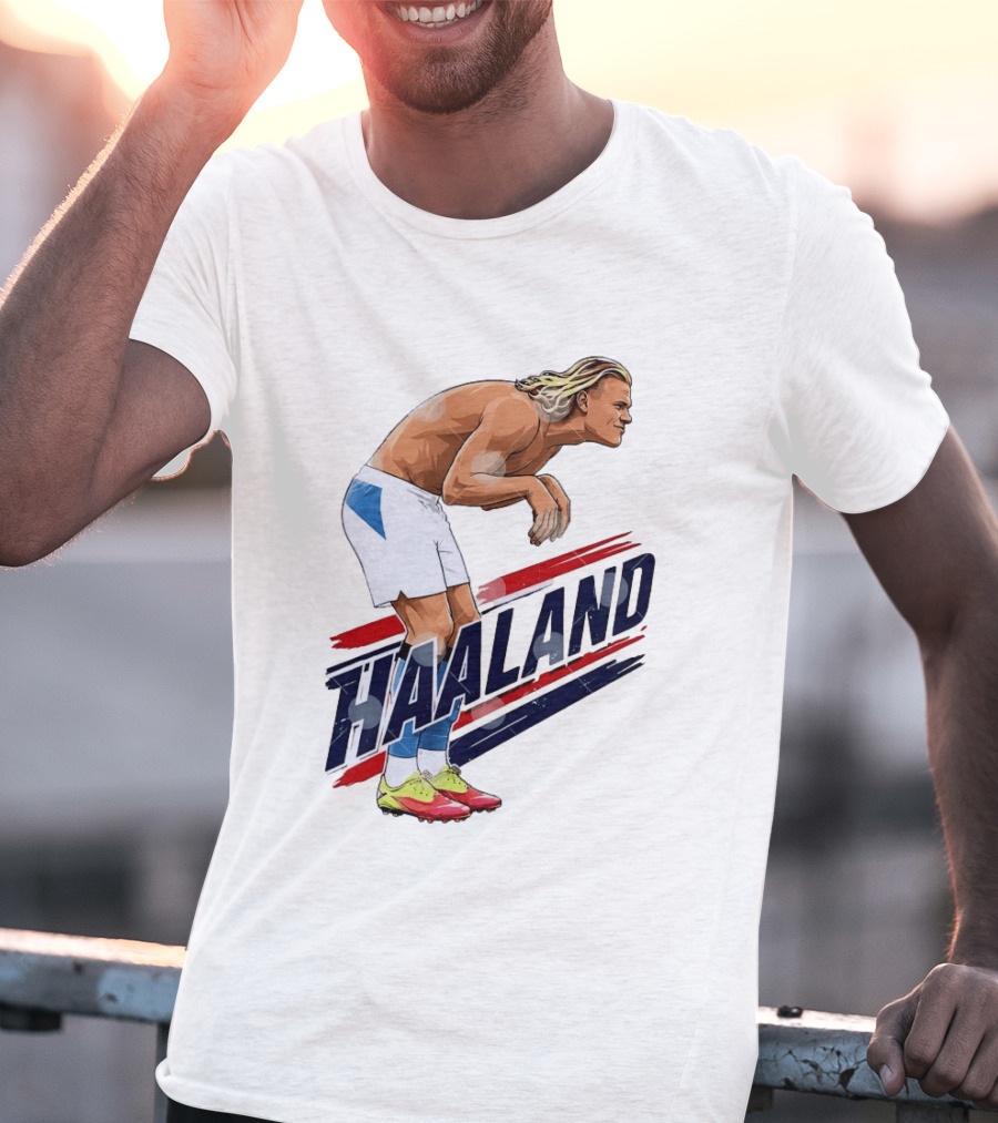 Erling Haaland Celebration Pose With Norway T-Shirt
