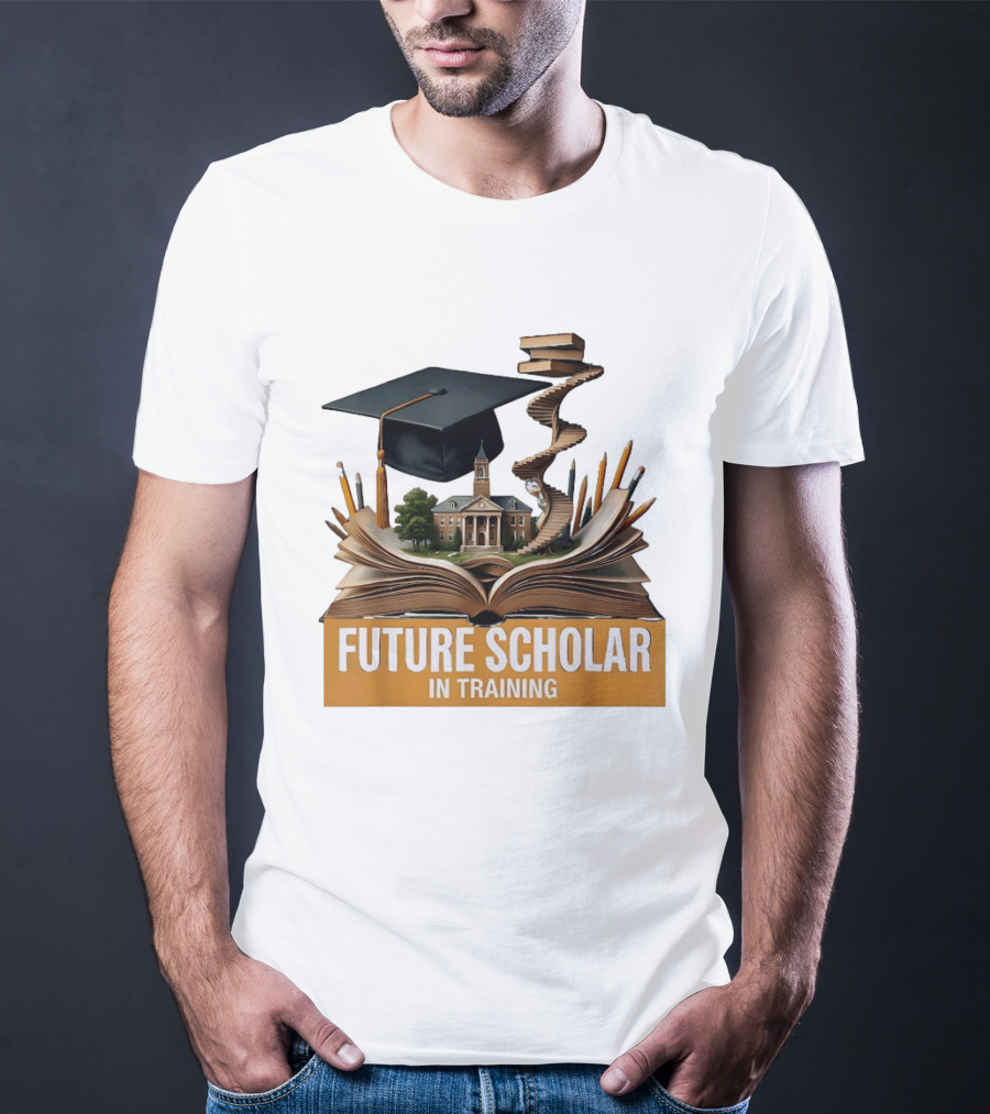Future Scholar In Training Graduation Cap Books Spiral Notebook T-Shirt