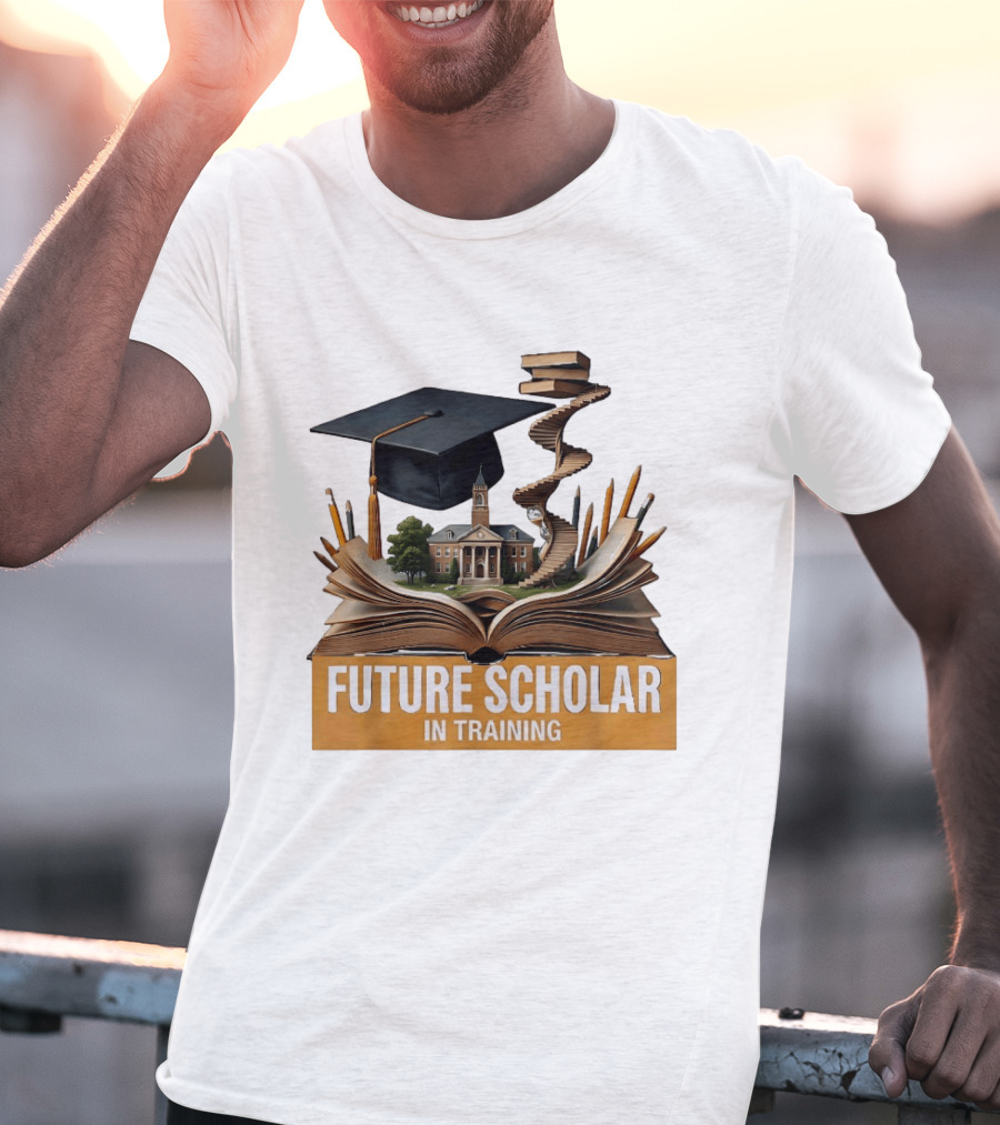 Future Scholar In Training Graduation Cap Books Spiral Notebook T-Shirt