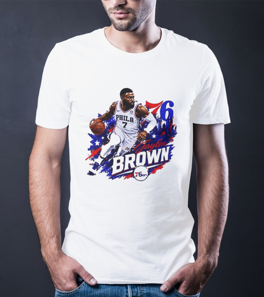 Philadelphia 76ers Jaylen Brown 76 Number 7 Phila Basketball T-Shirt