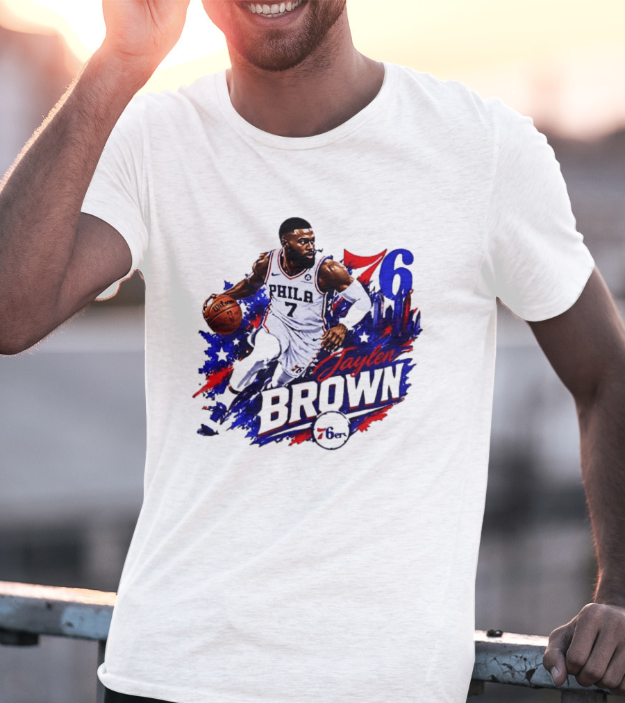 Philadelphia 76ers Jaylen Brown 76 Number 7 Phila Basketball T-Shirt