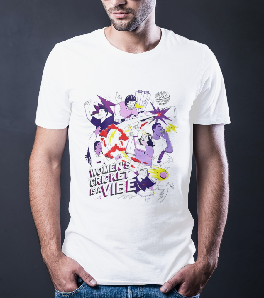 Women's Cricket Is A Vibe ICC T20 Excitement Explosion T-Shirt