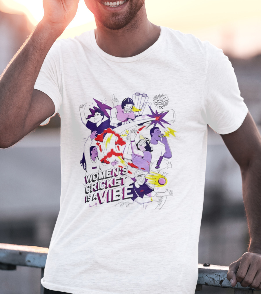 Women's Cricket Is A Vibe ICC T20 Excitement Explosion T-Shirt