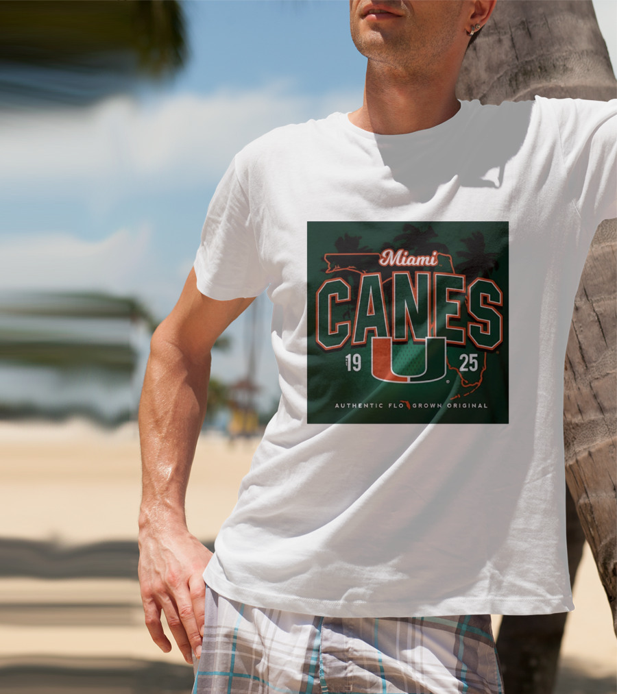 Miami Hurricanes Canes U Authentic Flo Grown 1925 Palm Trees T-Shirt