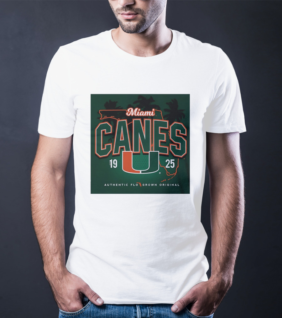 Miami Hurricanes Canes U Authentic Flo Grown 1925 Palm Trees T-Shirt