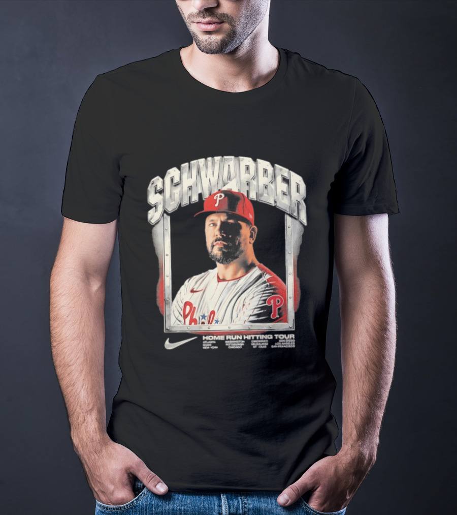 Philadelphia Phillies Kyle Schwarber Home Run Hitting Tour 2026 Nike Baseball T-Shirt