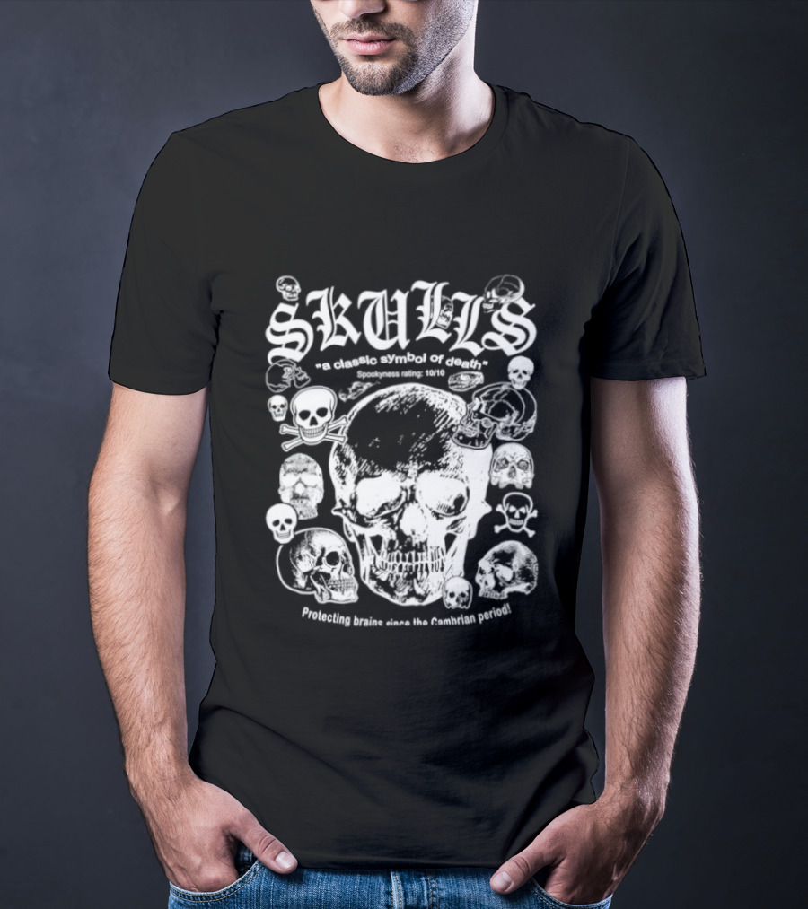 Skulls A Classic Of Death Protecting Brains Since The Cambrian Period T-Shirt