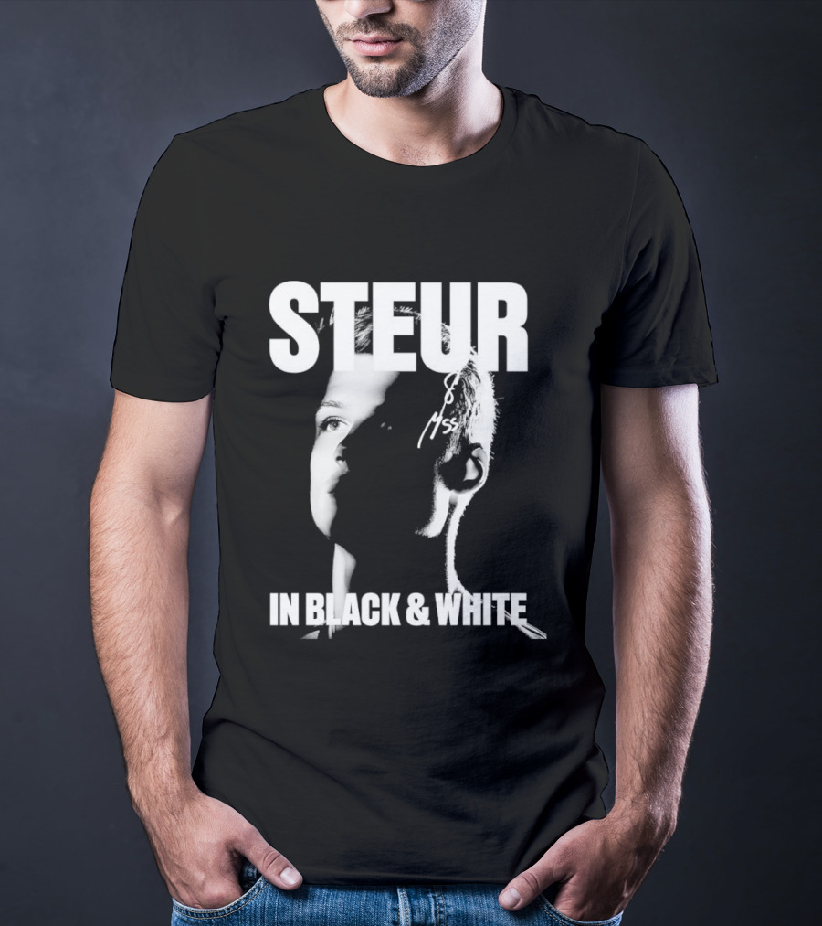 Steur In Black & White Monochrome T-Shirt