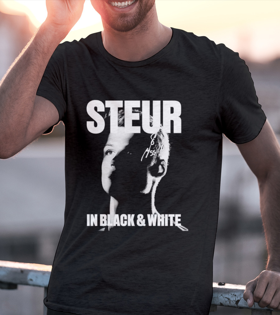 Steur In Black & White Monochrome T-Shirt