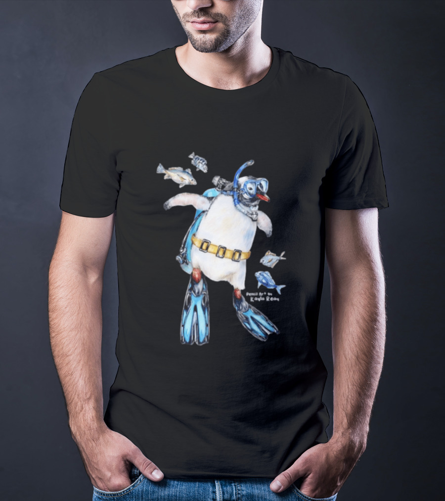 Sullivan The Scuba Diver Penguin By Kayla Reay T-Shirt