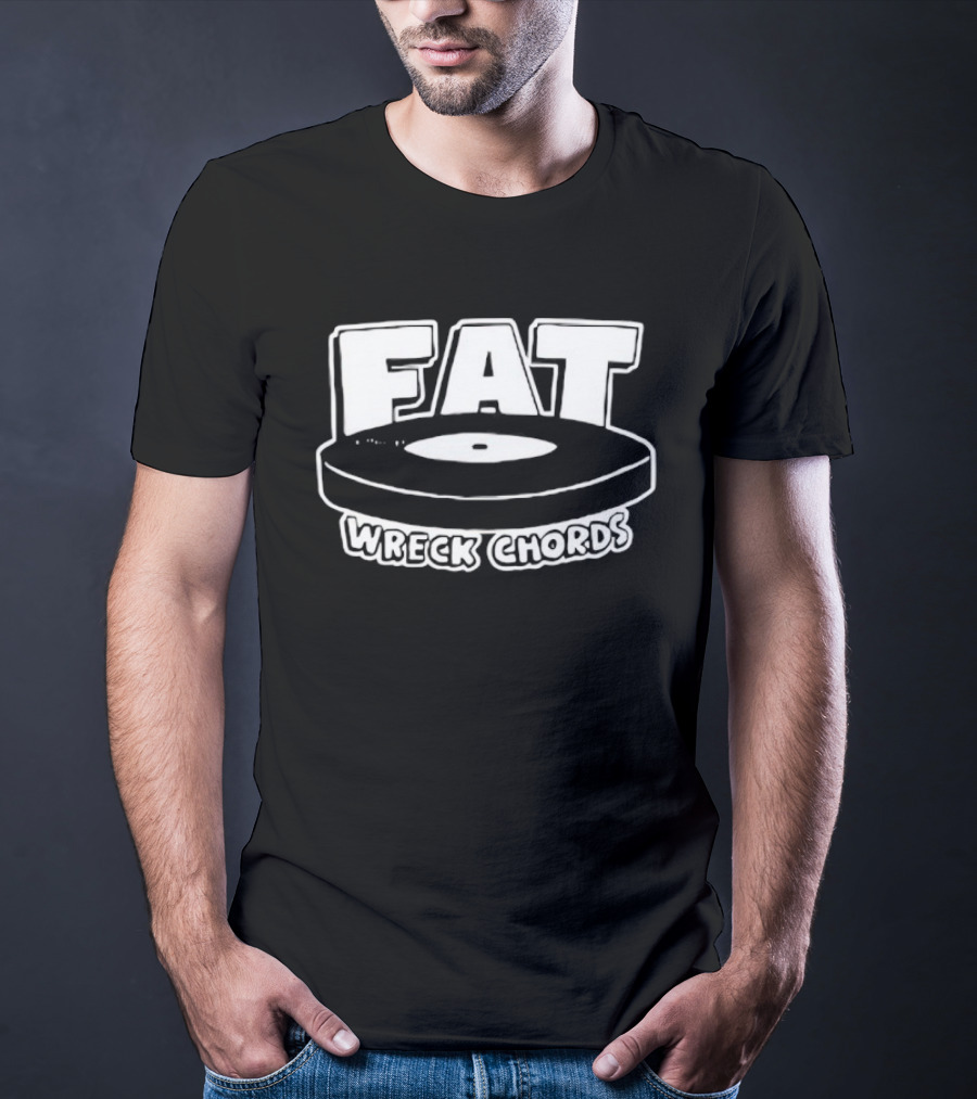 Fat Wreck Chords Vinyl Record Logo Punk Rock Label T-Shirt