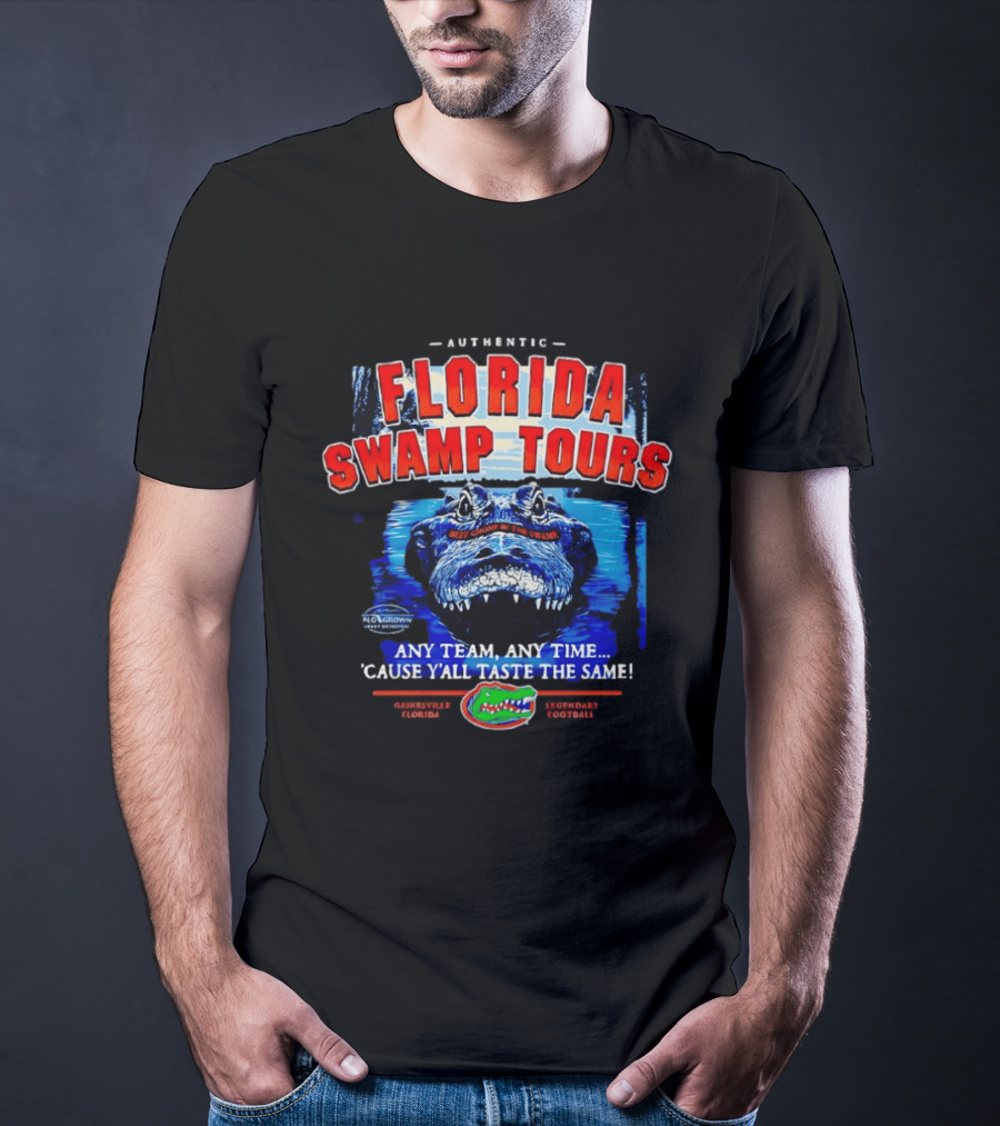 Authentic Florida Swamp Tours Alligator Gainesville Football T-Shirt