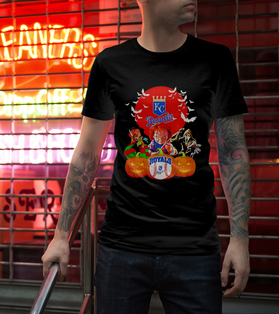 Kansas City Royals Halloween Freddy Krueger Chucky Ghostface T-Shirt