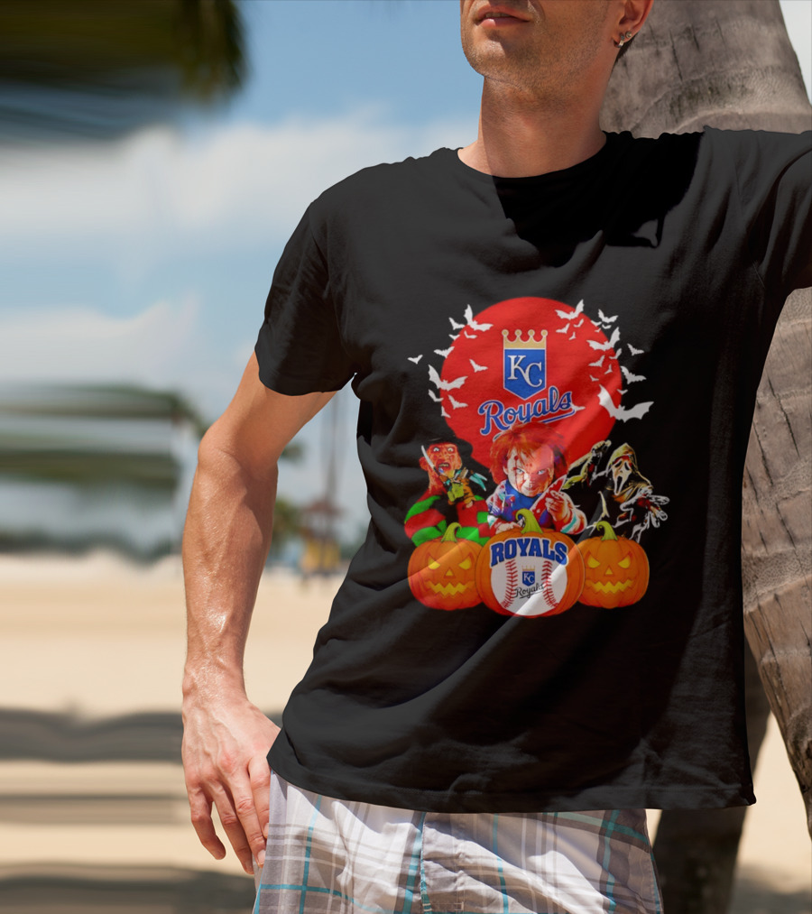 Kansas City Royals Halloween Freddy Krueger Chucky Ghostface T-Shirt