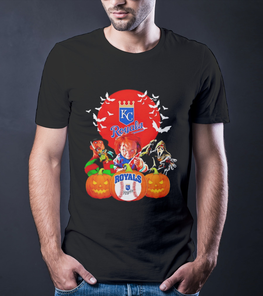 Kansas City Royals Halloween Freddy Krueger Chucky Ghostface T-Shirt