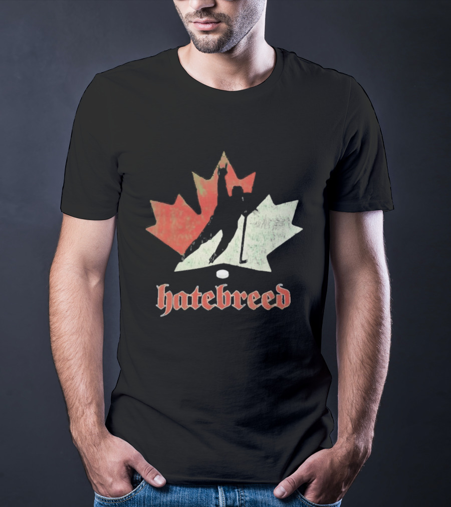 Maple Leaf Hockey Player Hatebreed T-Shirt