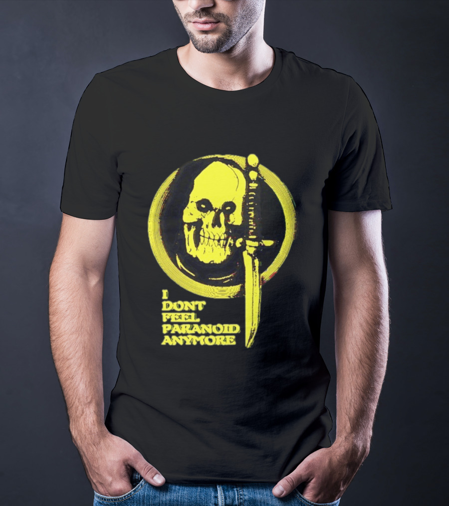 I Don't Feel Paranoid Anymore Skull Dagger Retro Horror Vibe T-Shirt