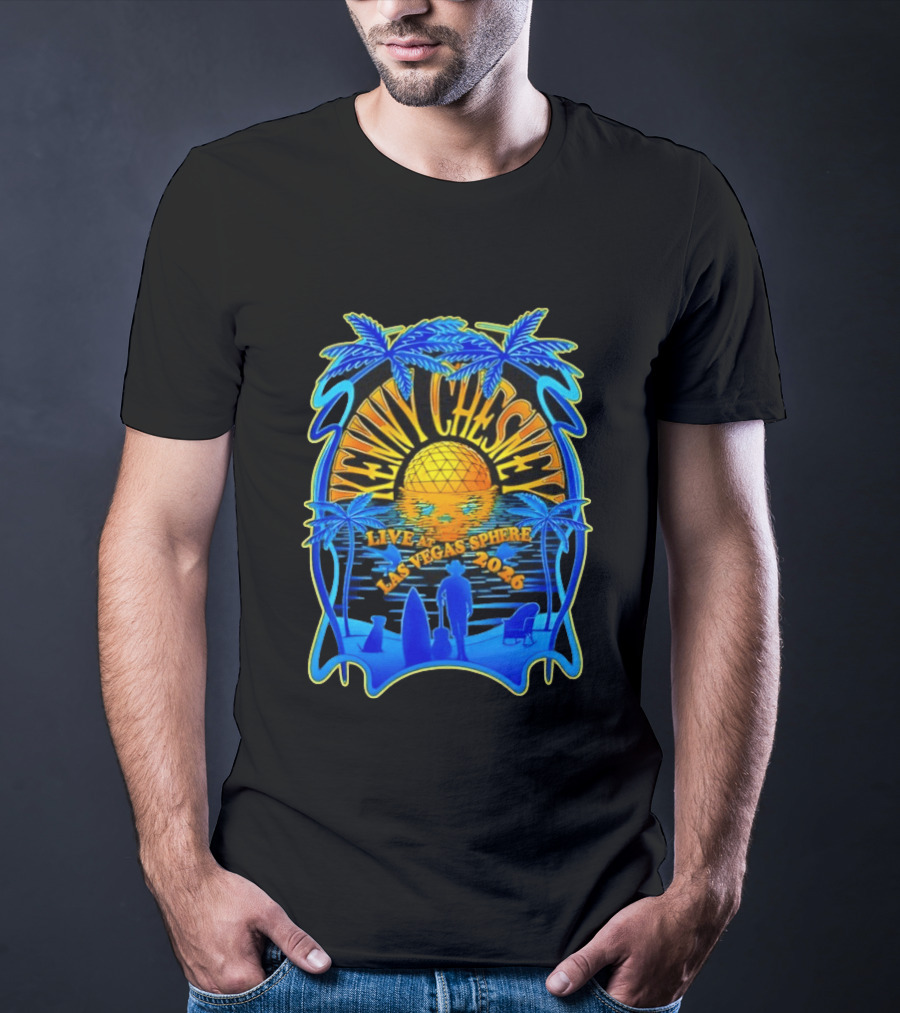Kenny Chesney Live At Las Vegas Sphere 2026 Tropical Sunset And Palms T-Shirt