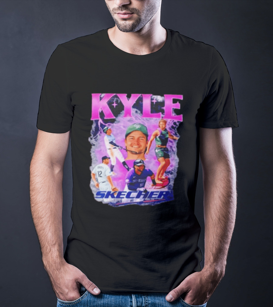 Kyle Groys Skecher Collage Baseball Dodgers > T-Shirt