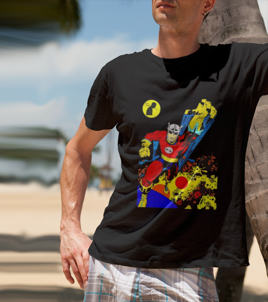 Jack Kirby Galactic Superhero Comic Book Dynamic Action T-Shirt