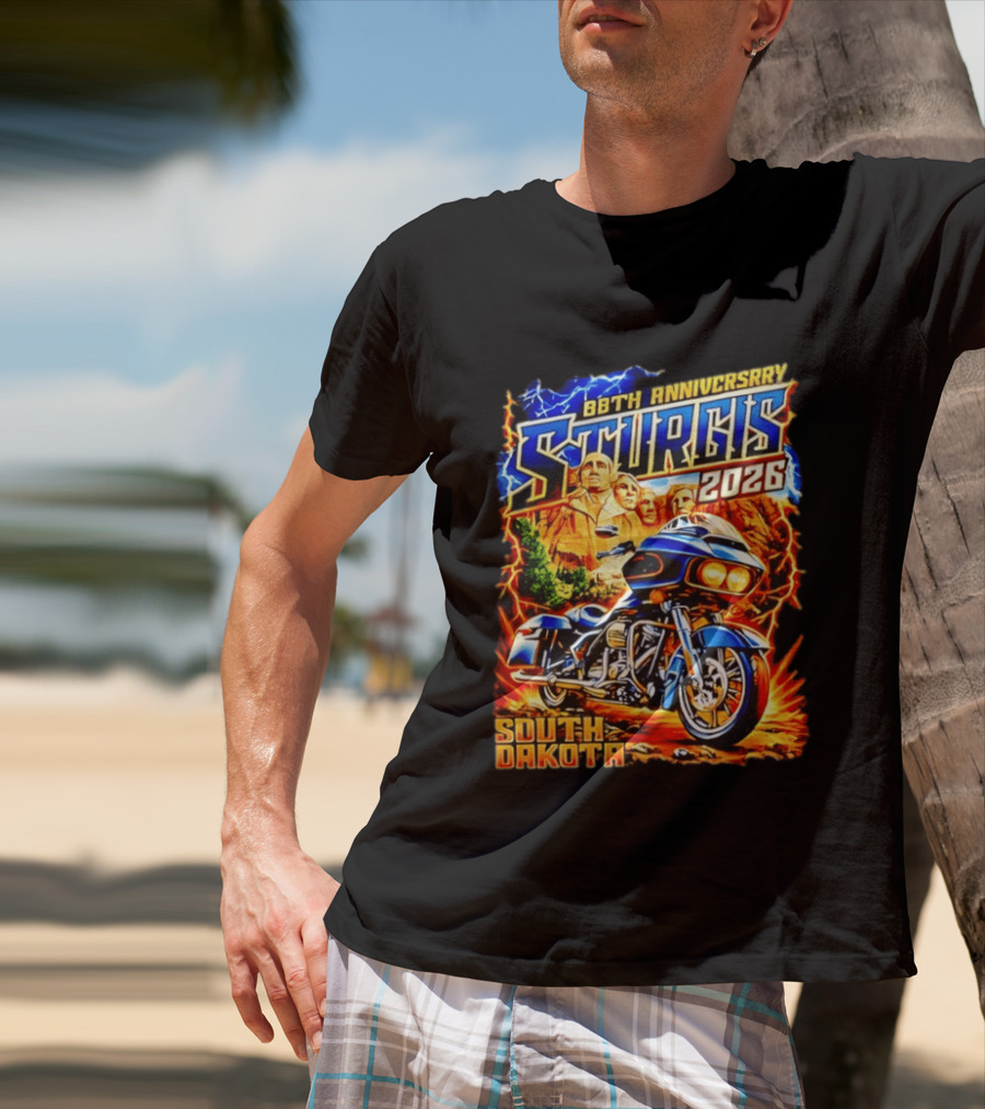 88th Anniversary Sturgis 2026 South Dakota Motorcycle Mount Rushmore T-Shirt