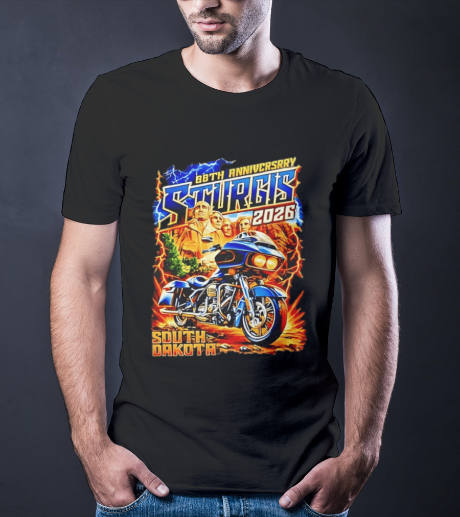 88th Anniversary Sturgis 2026 South Dakota Motorcycle Mount Rushmore T-Shirt