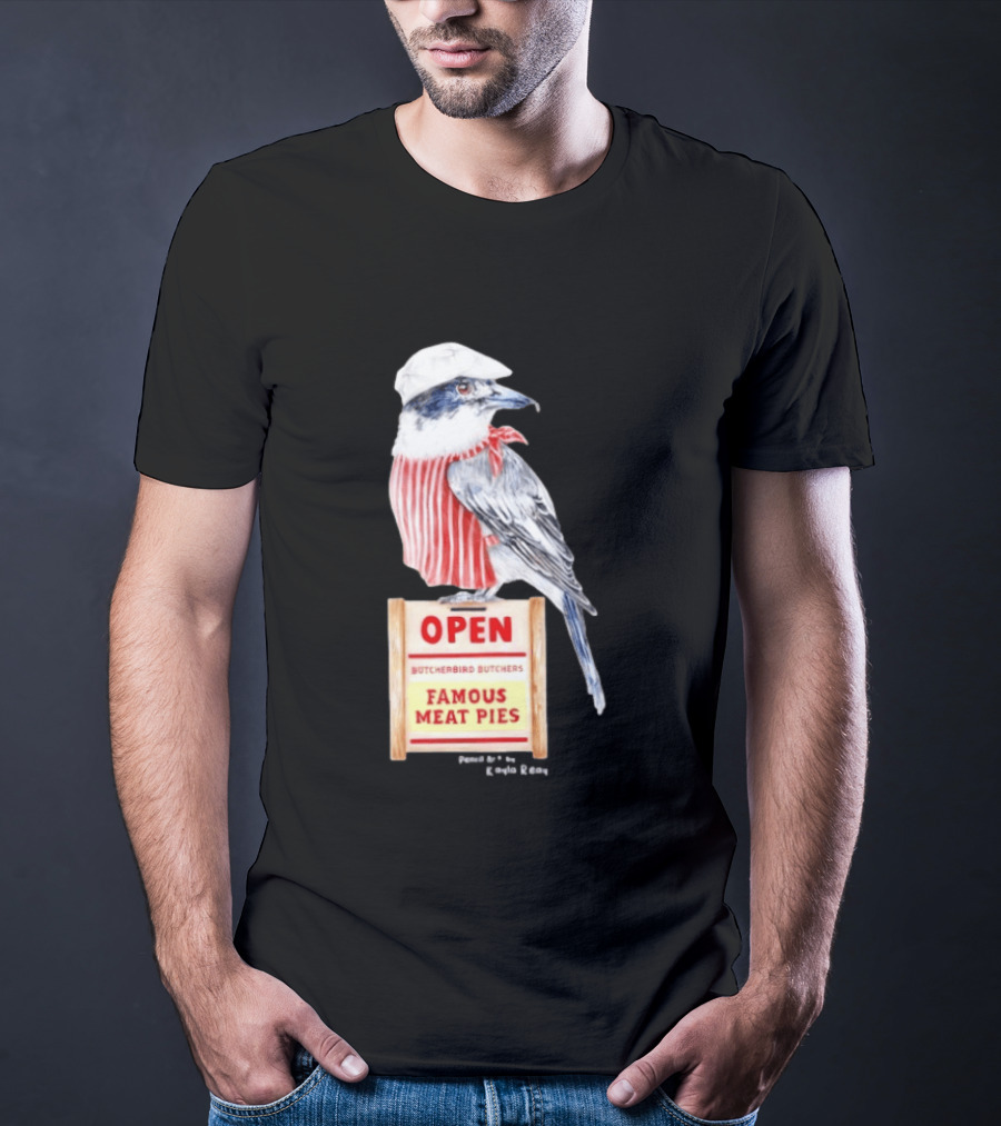 Basil The Butcher Bird Open Butcherbird Butchers Famous Meat Pies Display T-Shirt