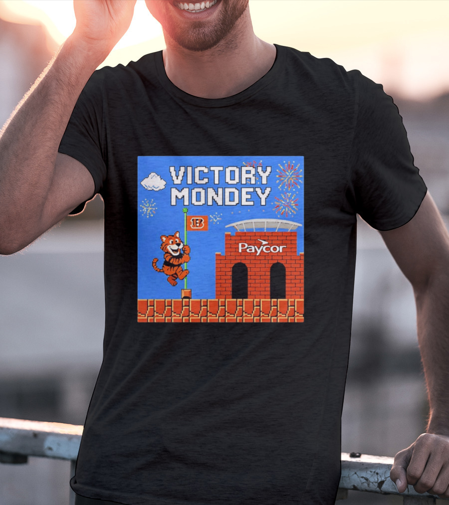 Cincinnati Bengals Victory Mondey Pixel Art Tiger Paycor Stadium Celebration T-Shirt
