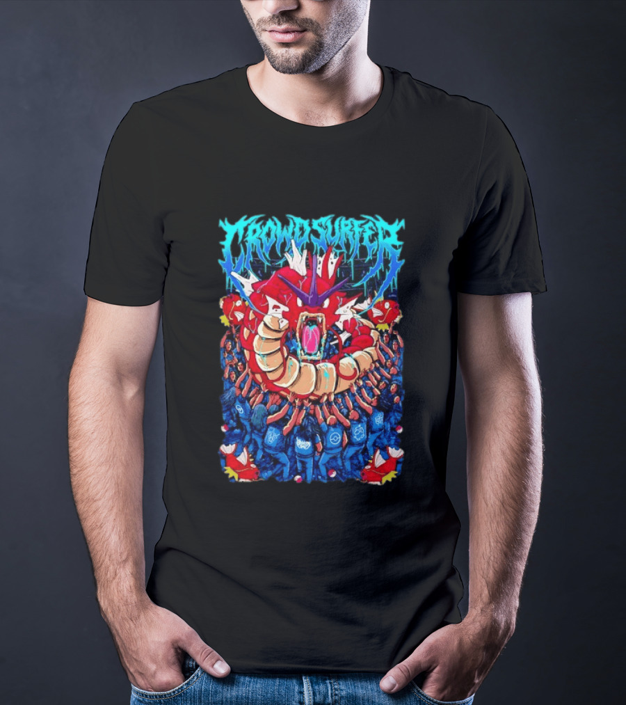 Crowd Surfer Gyarados Magikarp Pokémon Fan Art Concert Scene T-Shirt