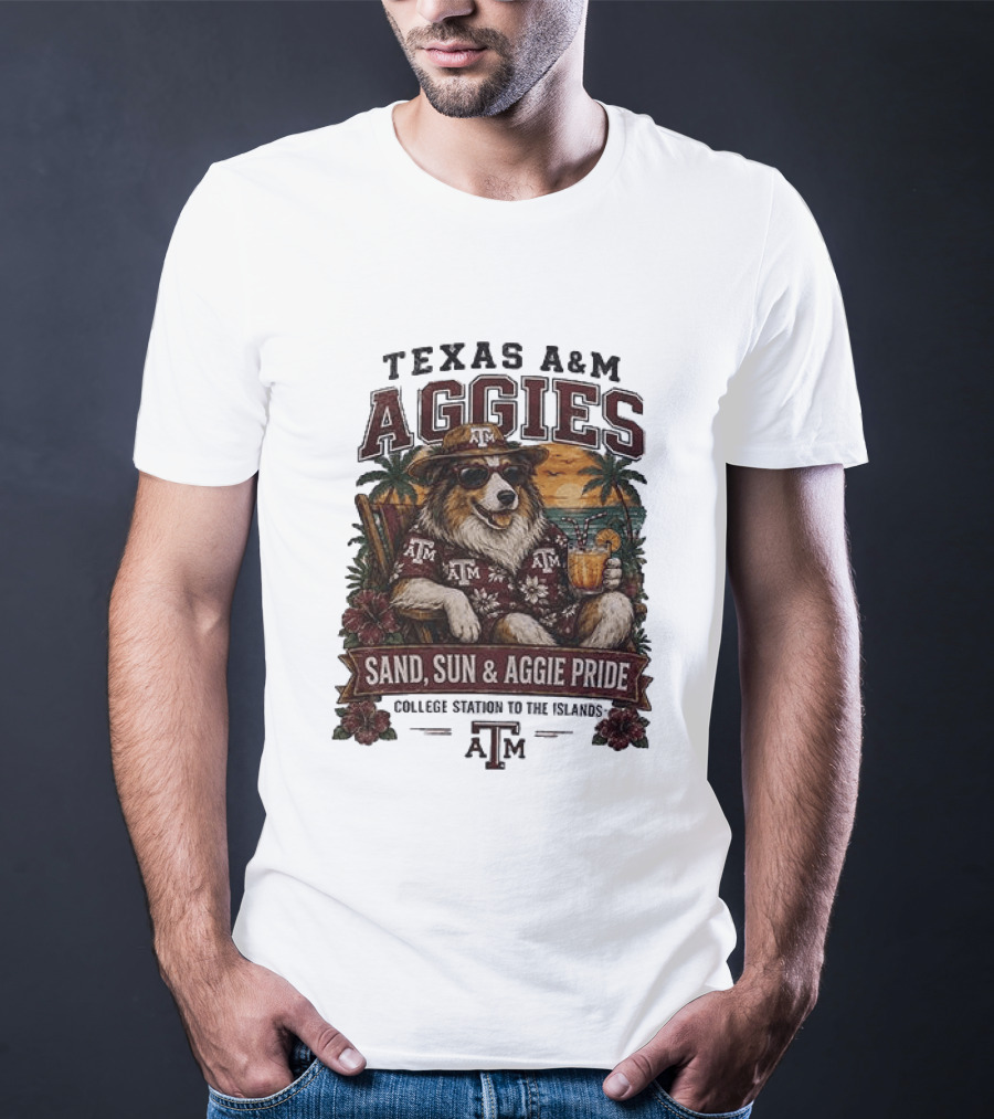 Texas A&M Aggies Sand Sun Aggie Pride College Station To The Islands T-Shirt