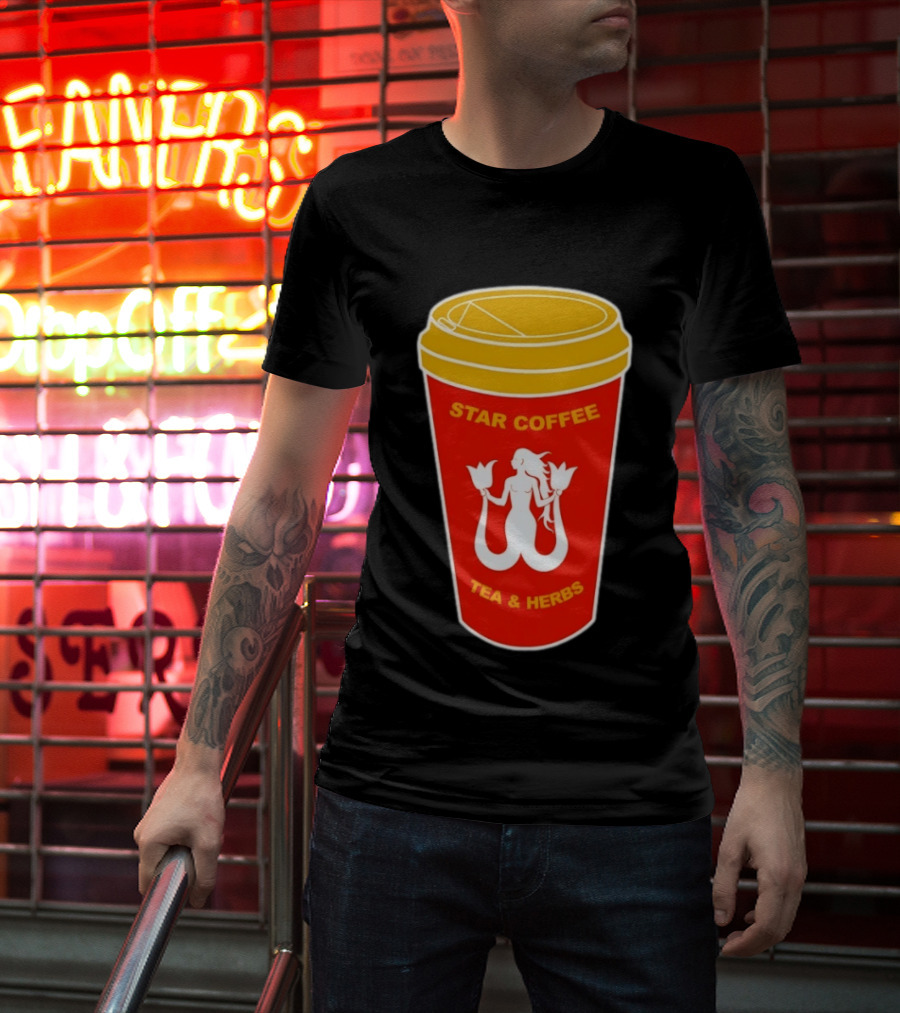 Star Coffee Tea & Herbs Mermaid Cup T-Shirt