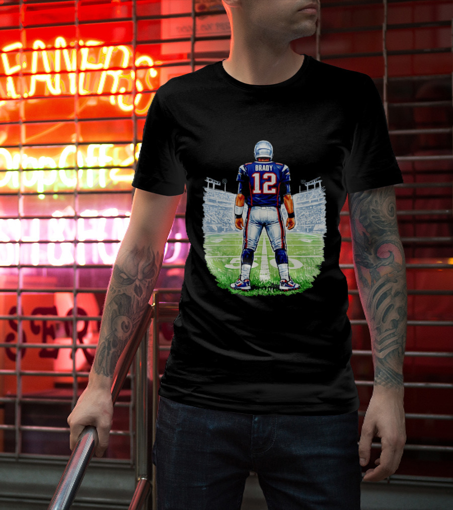 Brady 12 New England Patriots Football Stadium Back View T-Shirt