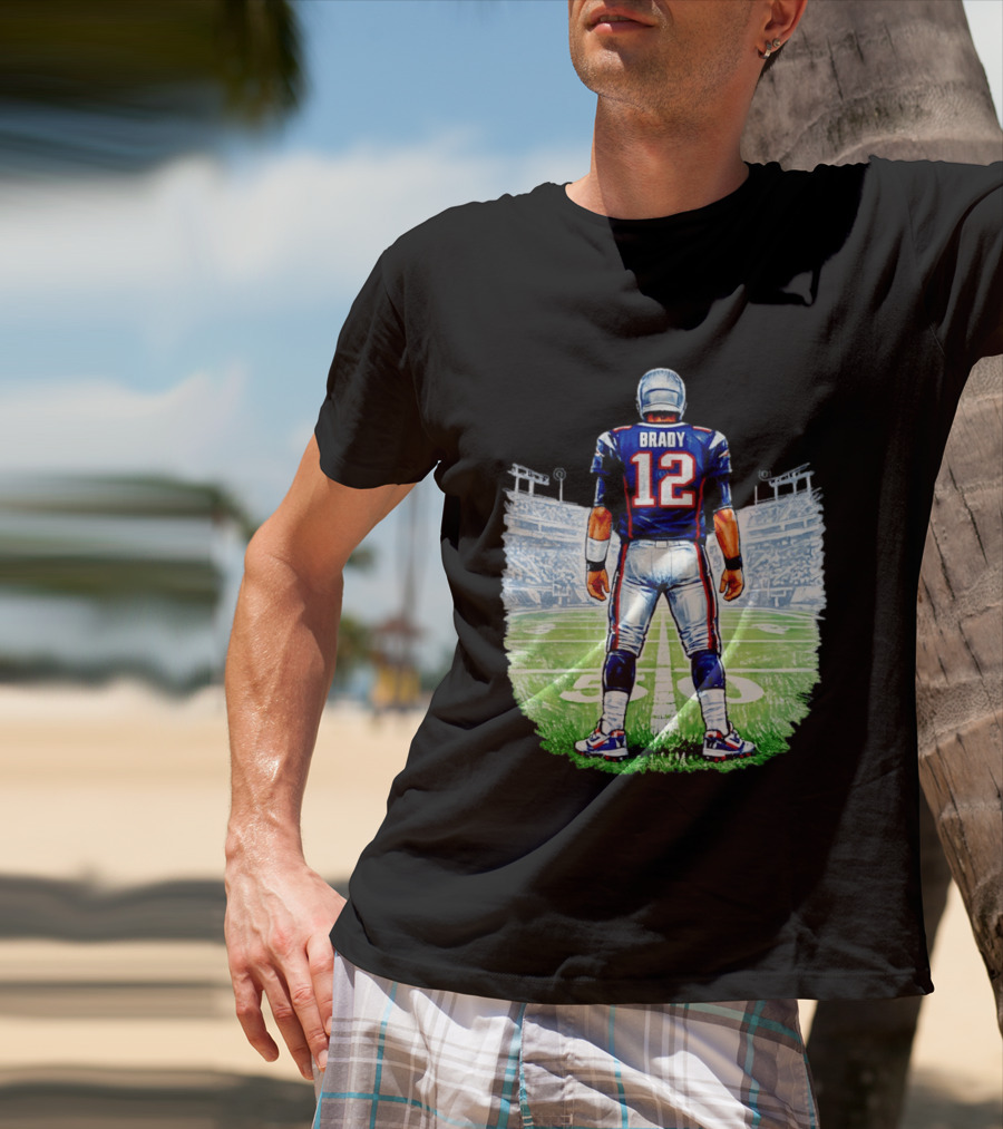 Brady 12 New England Patriots Football Stadium Back View T-Shirt