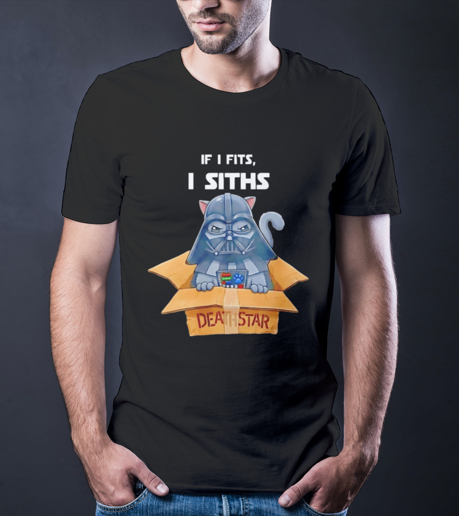 If I Fits I Siths Darth Vader Cat In Death Star Box T-Shirt