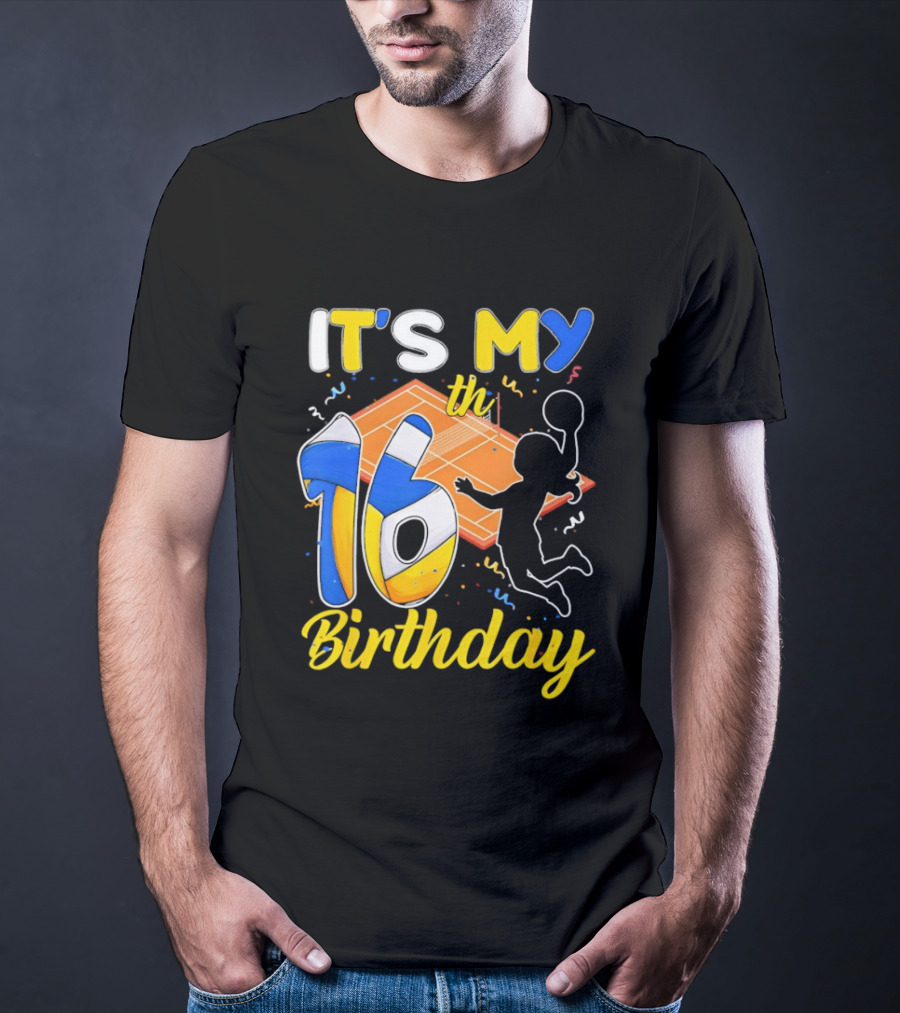 It's My 16th Birthday Volleyball Court T-Shirt